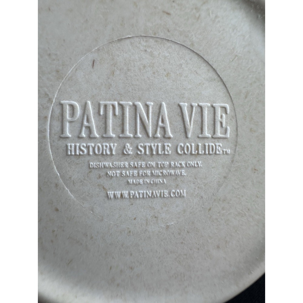 4 Blue & White Patina Vie "Lisbon" Bamboo Tidbit Bowls, Anthro‑vibe Cottage‑Boho - Picture 2 of 9